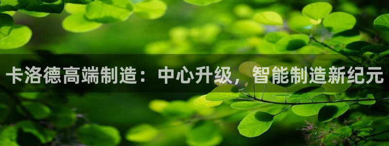 天辰娱乐 首选:卡洛德高端制造:中心升级,智能制造新纪元