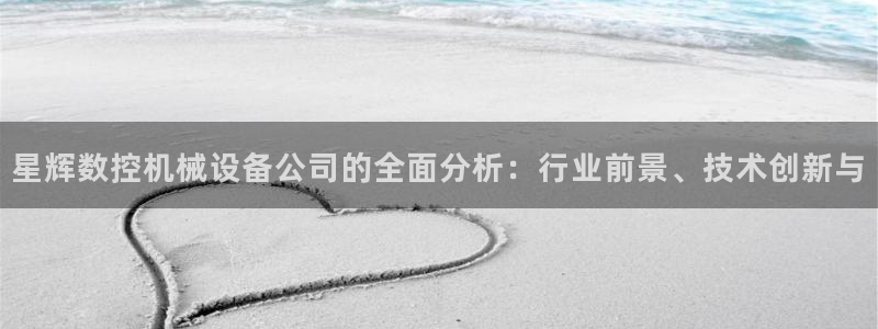 天辰娱乐官网平台入口:星辉数控机械设备公司的全面分析:行业前景、技术创新与